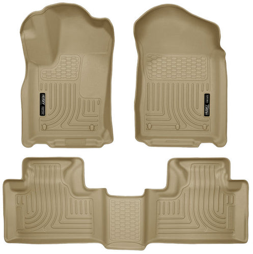 Husky Front & 2nd Seat Floor Fits 11-15 Durango/ Grand Cherokee Tan