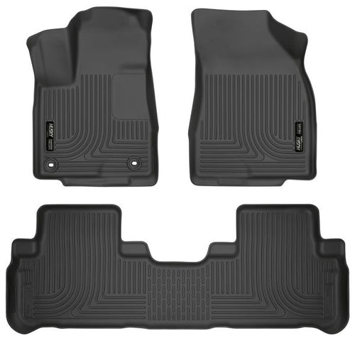 Husky 2014-19 Toyota Highlander Weatherbeater Front & 2nd Seat Floor Liners Black