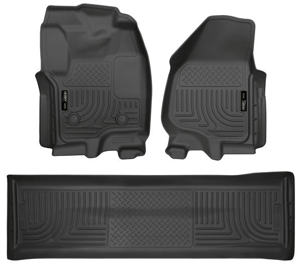 Husky Liners Front & 2nd Seat Floor Liners (Footwell Coverage)  12-16 FORD SD CREW CAB-Black