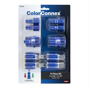 ColorConnex Coupler  Plug Kit Type C 1/4in NPT 1/4in Body Blue 14 Pc