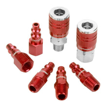 ColorConnex Coupler  Plug Kit Type D 1/4in NPT 1/4in Body Red 7 Pc