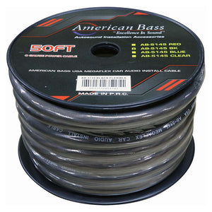 American Bass Power Wire 1/0 Gauge 50 Foot - Black