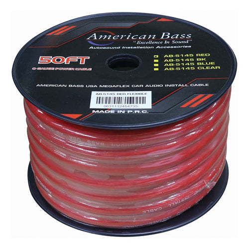 American Bass Power Wire 1/0 Gauge 50 Foot - Red