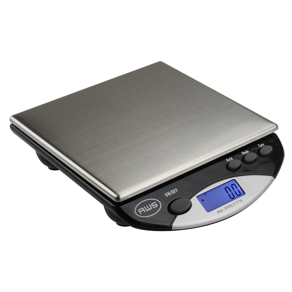 American Weigh Scales AMW Series Precision Digital Kitchen Scale Stainless Steel 2000G x 0.1G