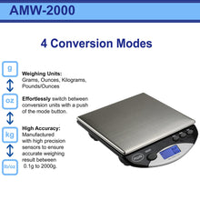 American Weigh Scales AMW Series Precision Digital Kitchen Scale Stainless Steel 2000G x 0.1G