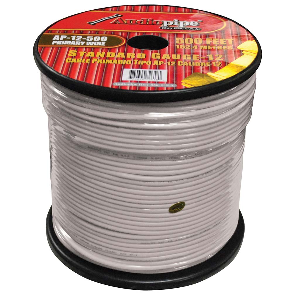 Audiopipe 12 Gauge 500Ft Primary Wire White