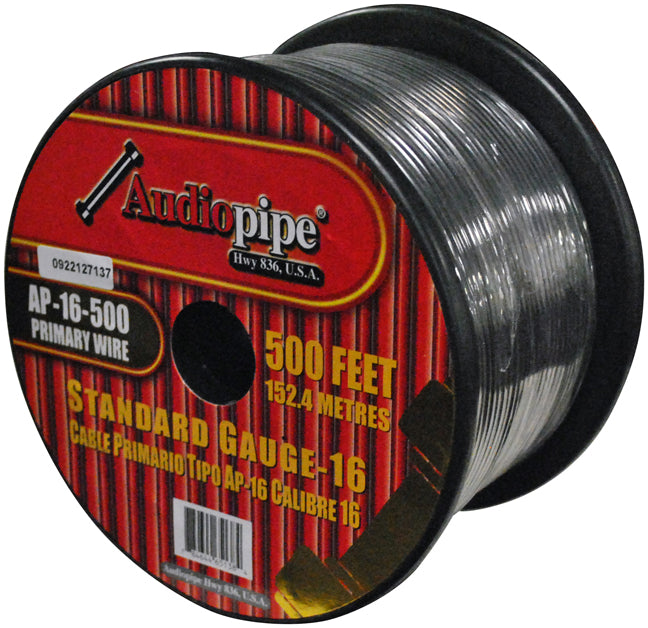 Audiopipe 16 Gauge 500Ft Primary Wire Black