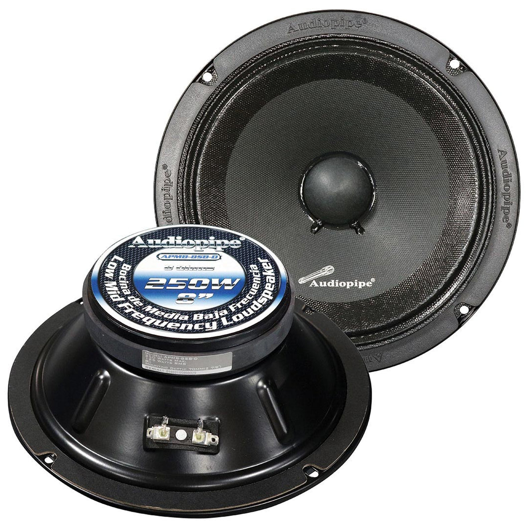 Audiopipe 8” Low Mid Frequency Speaker 125W RMS/250W Max 8 Ohm (Sold each)