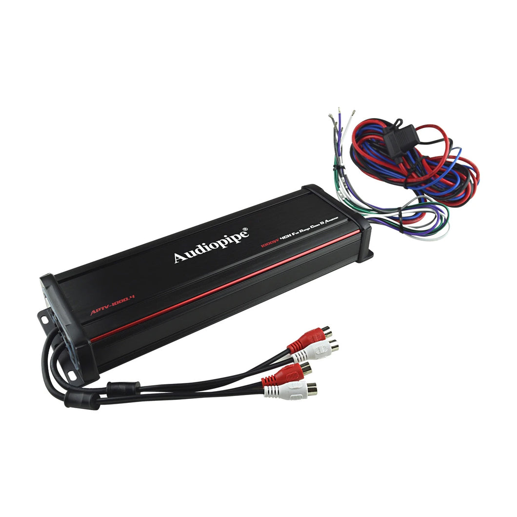 Audiopipe Micro 4 Channel Marine Powersports Amplifier 1000 Watts