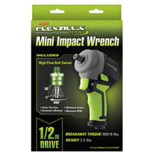 Flexzilla Pro Mini Impact Wrench with 1/2" Drive High Flow & Ball Swivel Plug