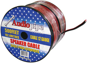 SPEAKER CABLE 12GA. 500' AUDIOPIPE;RED + BLACK