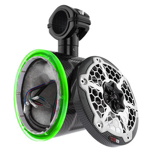 DS18 HYDRO 6"  Wakeboard Pod Tower Speaker with Integrated RGB LED Lights No Speakers Black Carbon