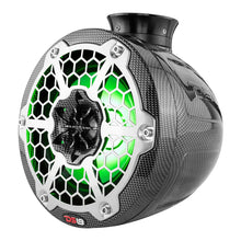 DS18 6.5" Marine/PowerSport Compact Tower Speakers with RGB LED Lights (Carbon Fiber)