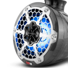 DS18 6.5" Marine/PowerSport Compact Tower Speakers with RGB LED Lights (Carbon Fiber)