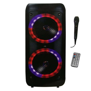 Maxpower Rechargeable Bluetooth Speaker - 6500 Watts 8"x 2 Woofers LED Lights