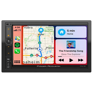 Power Acoustik 7” Double DIN Fixed Face Touchscreen Mechless Receiver with Bluetooth Apple Car Pla