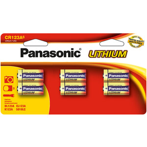 Panasonic CR123A 6-Pack Lithium