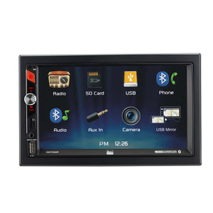 Dual 7" Mechless Double DIN Multimedia Bluetooth Receiver USB Mirroring for Android & Apple