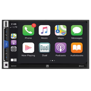 Dual 7" Double Din Mechless Digital Media Receiver with Apple CarPlay Android Auto
