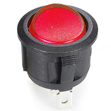 SWITCH ROUND ROCKER W/RED LED 10 PACK