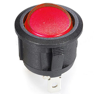 SWITCH ROUND ROCKER W/RED LED 10 PACK