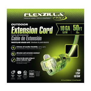 Flexzilla Pro Extension Cord 10/3 AWG SJTW 50ft Outdoor Lighted Plug