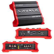 Crunch Ground Pounder 2 X 250 @ 4 Ohms 2 X 500 @ 2 Ohms 1 X 1000 Watts @ 4 Ohms Bridged