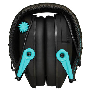 Walker's RAZOR SLIM ELECTRONIC MUFF - BLACK w/ TEAL ACCENT