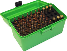 MTM Deluxe Ammo Box 50 Round Handle 22-250 243 308 Green