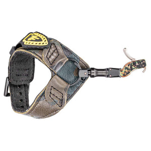 TruFire Hardcore Buckle Foldback Adjustable Archery Compound Bow Release - Camo Wrist Strap with Fol