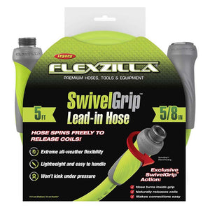 Flexzilla SwivelGrip Garden Lead in Hose 5/8in x 5ft 3/4in   11 1/2 GHT Fittings