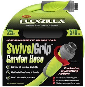 Flexzilla SwivelGrip Garden Hose 5/8in x 50ft 3/4in   11 1/2 GHT Fittings