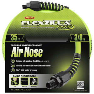 Flexzilla Pro Air Hose 3/8in x 35ft 1/4in MNPT Fittings