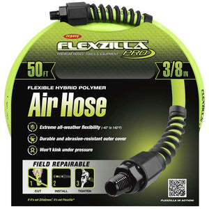 Flexzilla Pro Air Hose 3/8in x 50ft 1/4in MNPT Fittings