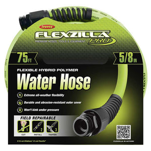 Flexzilla Pro Water Hose 5/8in x 75ft 3/4in   11 1/2 GHT Fittings