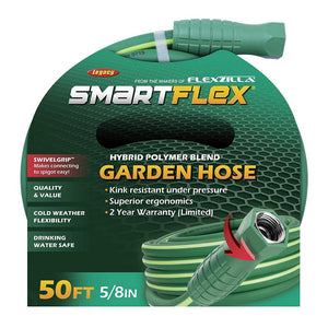 SmartFlex Garden Hose 5/8" x 50' 3/4" - 11 1/2 GHT Fittings
