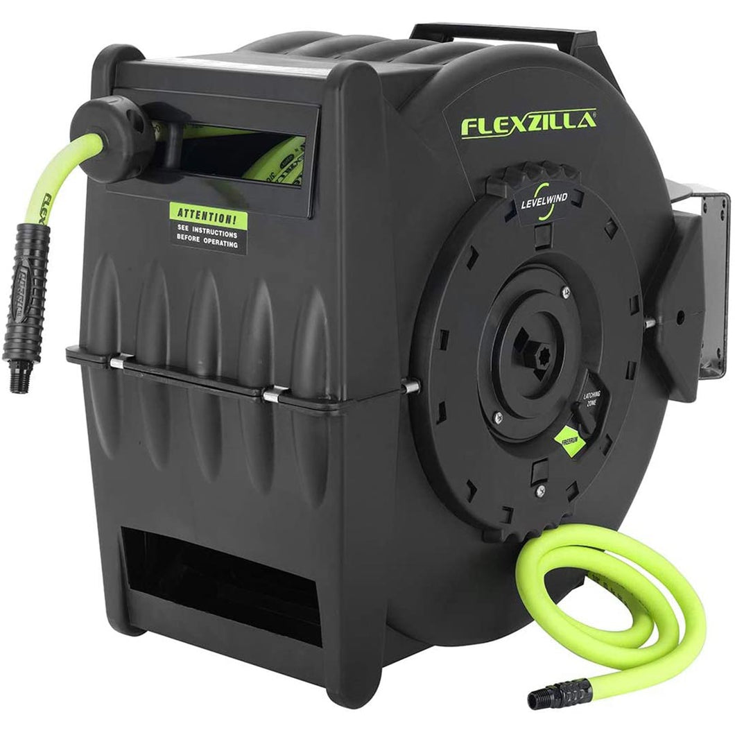 Flexzilla Retractable Air Hose Reel with Levelwind Technology 3/8
