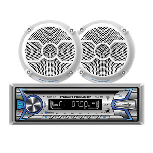 Power Acoustik 1-DIN CD/MP3 AM/FM USB AUX & BT w/ Pair of 6.5