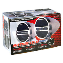 Power Acoustik Chrome Motorcycle Bluetooth Speaker System FM Radio & USB Input