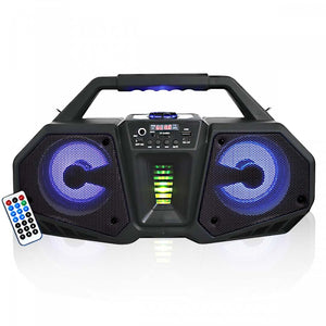 Axess Portable Bluetooth Dual 4” Speakers with Flashing LED Lights