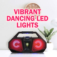 Axess Portable Bluetooth Dual 4” Speakers with Flashing LED Lights