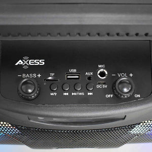 Axess Portable Bluetooth Dual 3” Speakers & 5.25" Woofer with Mic