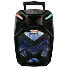 Max Power 15" Trolley Blueooth Speaker with DJ Stand Wired Mic Rechargeable Battery Moon Light