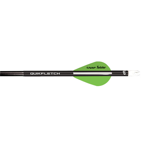 Nap Quikfletch Twister 2″ Fletch with BLack Tube White/Green/Green (6 pack)