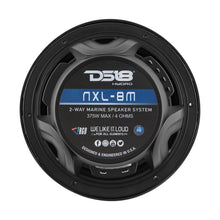 DS18 HYDRO 8" 2-Way Marine Speakers with Integrated RGB LED Lights 375 Watts Black