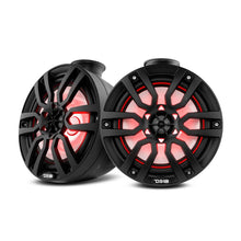 DS18 Marine/Powersports 2-Way 8" Pod Speaker with Integrated RGB LED Lights - Black (Pair)
