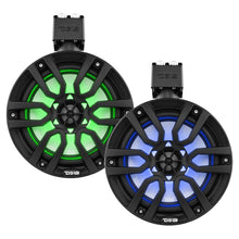 DS18 HYDRO 8" Marine Towers with Integrated RGB LED Lights 375 Watts Black
