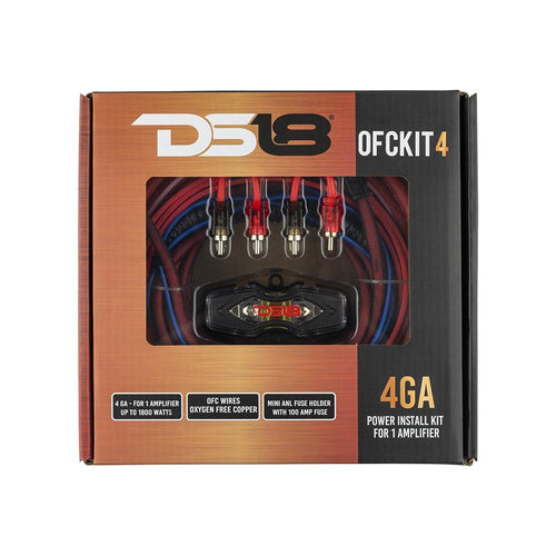 DS18 4 Gauge Amplifier Wiring Kit - OFC 100% Copper