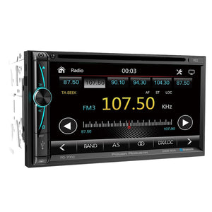 Power Acoustik 7” Double DIN Fixed Face Touchscreen DVD Receiver with Bluetooth PhoneLink & USB/SD
