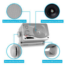 Pyle 3.5" 3-Way Mini Box Speaker System Silver